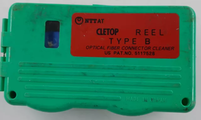 Cletop Reel Type B Optical Fiber Connector Cleaner NTT AT Model 220524 5x3 Inch
