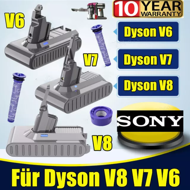 9000mAh Akku für Dyson V8 V6 V7 Animal SV11 SV10 Absolute Pro SONY 6Ah & Filter