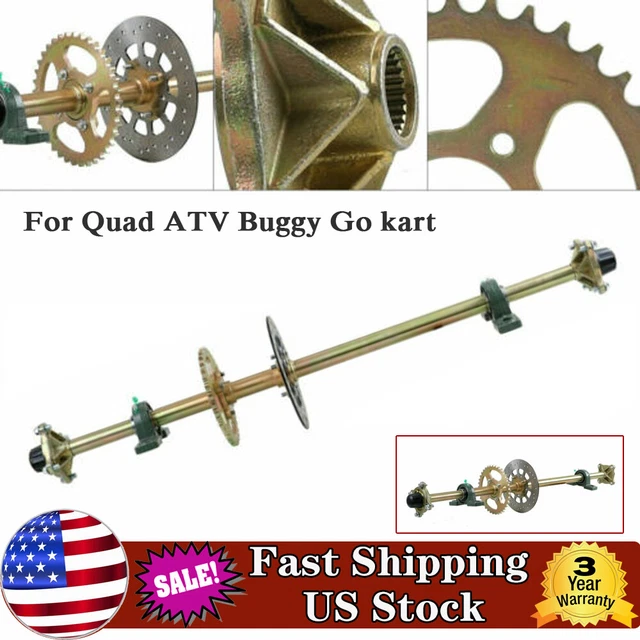 44& GO KART Rear Axle Kit Brake Assembly Sprocket Hub For Golf Cart ATV