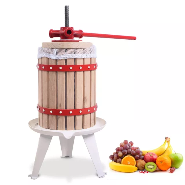 Manual Juice Maker Fruit Wine Press Cider Apple Grape Berries Crusher 6 L