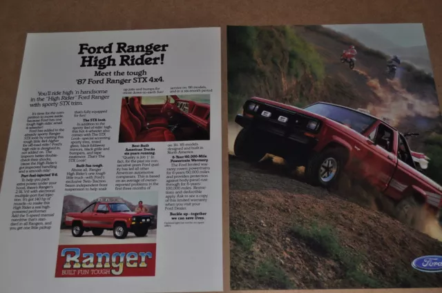 1987 FORD Ranger Pickup 2-page advertisement, Ford RANGER Pickup Truck