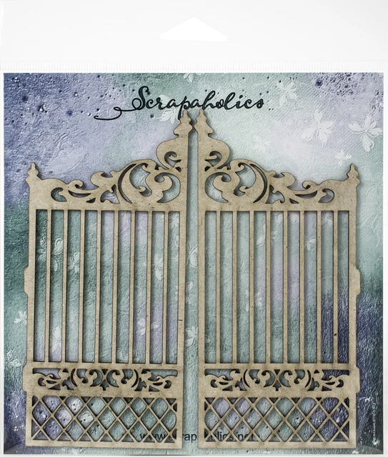Chipboard de corte láser Scrapaholics puerta de jardín de 1,8 mm de espesor, 2/paquete, 5,5""X2,75"" -S4961
