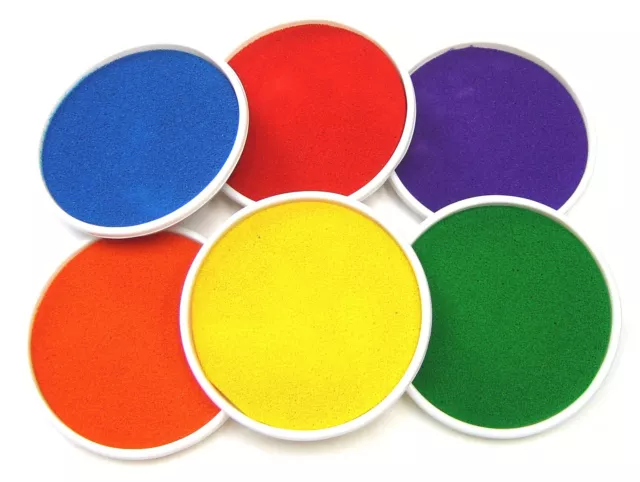 Redondo Grande 15cm Color Tinta Almohadillas Sellos de Goma Dedo Pintura Craft 2