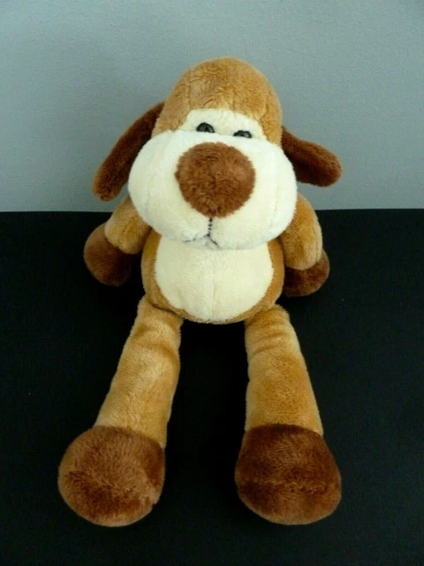 *. DOUDOU PELUCHE NICOTOY CHIEN ECRU BLANC MARRON BEIGE 26cms - EXCELLENT ETAT