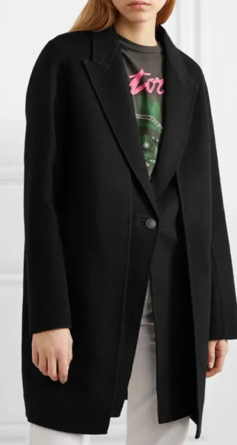 NEW Rag & Bone Kaye Long Wool Blend Coat in Black - Size 6 $850