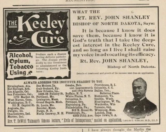 1890s-1910s Print Ad Kelley Cure Alcohol Opium Tobacco Quack Medicine