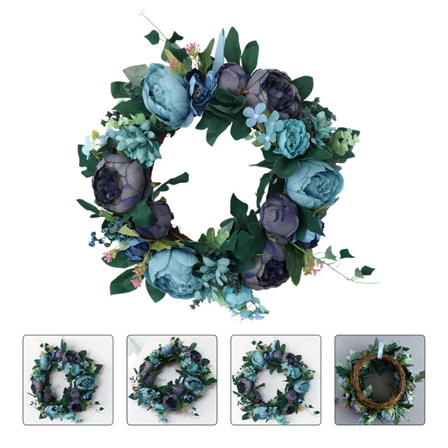 1Pc Simulation Pfingstrose Kranz Front Tür Kranz Herbst Winter Kranz