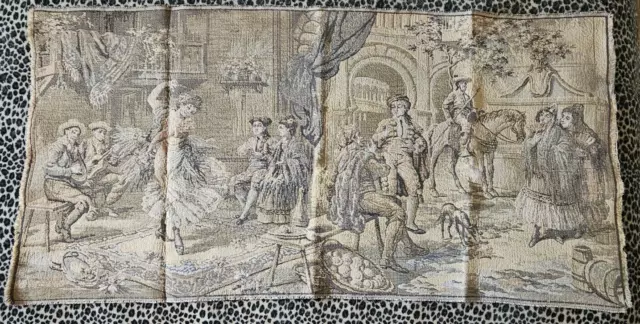 Large Vintage Woven French Tapestry Wall Hanging 36"X18"