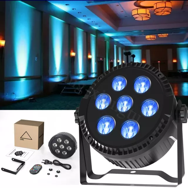 RGBW 7 LED Stage Light DMX Par Can Uplighter Lighting Effect DJ Disco Band Party