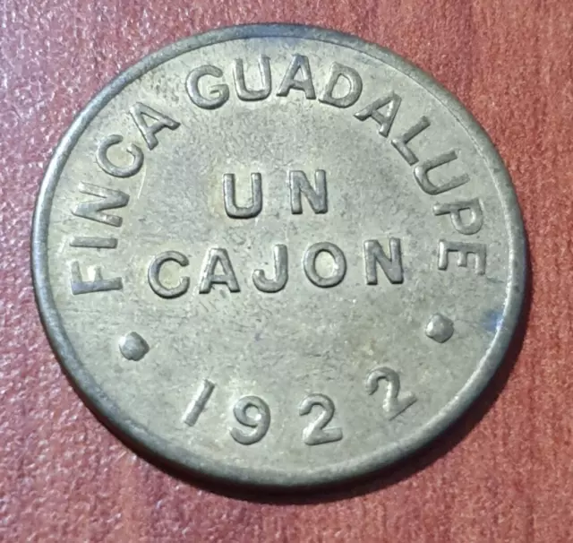 Salvadoran Ficha De Finca (Coffee Farm Token) From 1922 Finca Guadalupe 1 Cajon