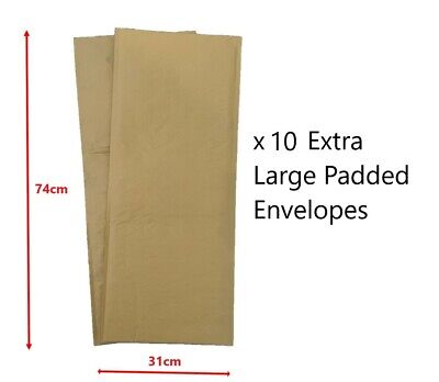 Bundle pack di 10 extra-large Kraft mailer bolla buste imbottite 740 x 310mm