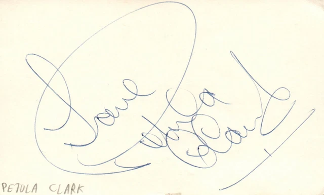 Petula Clark British Singer Actress Music Autographed Signed Index Card JSA COA