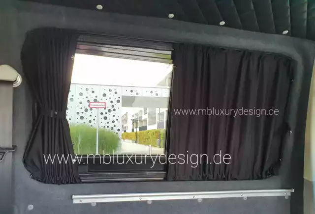 Gardinen Sonnenschutz für VW T5 T6 Transporter Camping Vorhang Grau 3 tlg