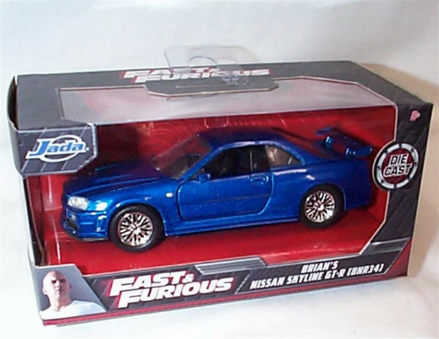 Fast & Furious Brians Nissan Skyline GT-R BNR34 1-32 Modello pressofuso Jada 97185 RB