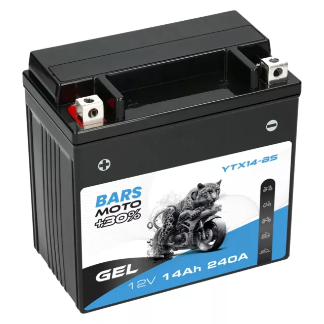 12V 12Ah YTX14-BS Gel LCD Motorradbatterie Motorrad Roller