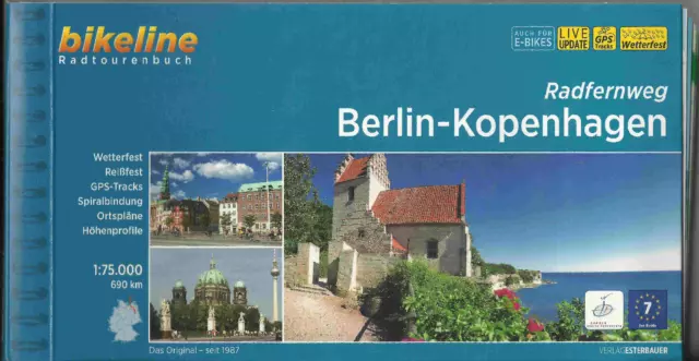 Radführer Radfernweg Berlin - Kopenhagen 690 km 2023 NEU Bikeline 1:75.000