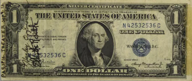 1935 A $1 One Dollar Silver Certificate Blue Seal Note N42532536C Short Snorter