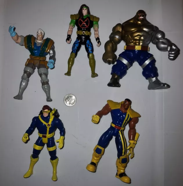 Lot Of 5 Vintage 1990s X-Men Marvel Toy Biz 5" Action Figure Cyclops Mutants
