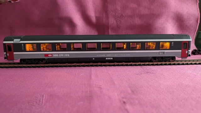 Voitures Voyageurs Trix Western Germany SBB CFF 2ème Classe - Éclairage Intérieur, Orange