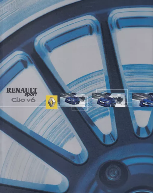 RENAULT CLIO V6 SPORT Youngtimer Mittelmotor Prospekt Sales Brochure 2003 AO