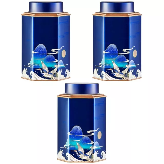3 Pc Tea Coffee Sugar Canisters Flour Container Tin Jar Candle