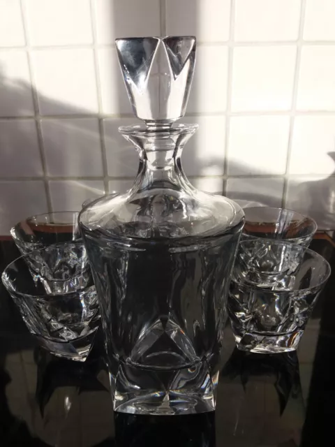Service carafe et six verres à whiskey cristal de Bohème
