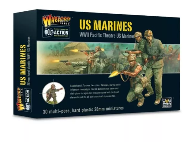 Bolt Action US Marines Infantry - 28mm Scale Plastic Miniatures by Warlord Games