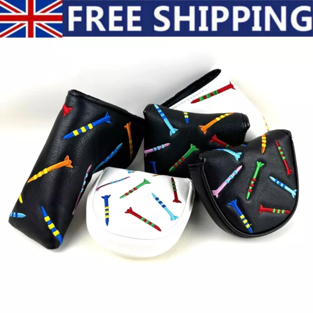New Black Tees Golf Putter Head Cover Mallet Blade Headcover Protector Magnetic