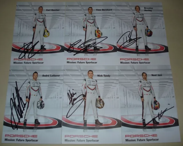 Le Mans 2017 Winner FIA WEC Du Mans Porsche 919 #2 & #1 Complete Signed Card Set