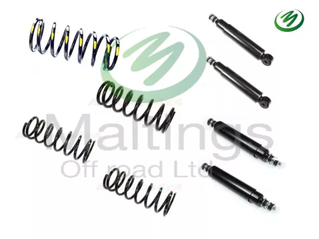 landrover defender suspension kit springs and shocks set of 4 standard 83-07