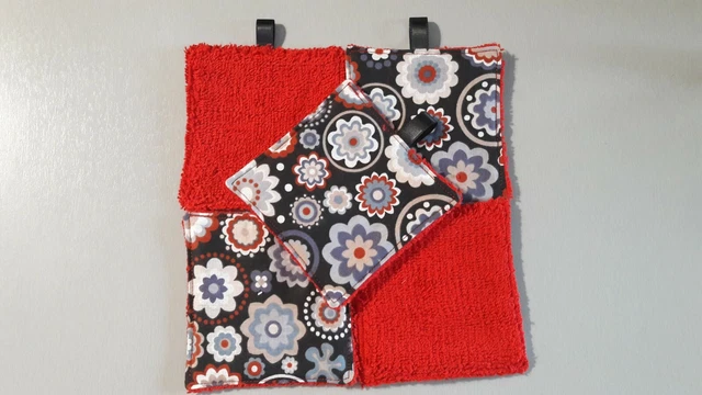 Lot de 5 lingettes lavables en coton et éponge fait main