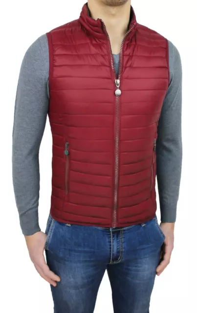 Giubbotto piumino uomo smanicato rosso slim fit casual giubbino gilet da S a 3XL