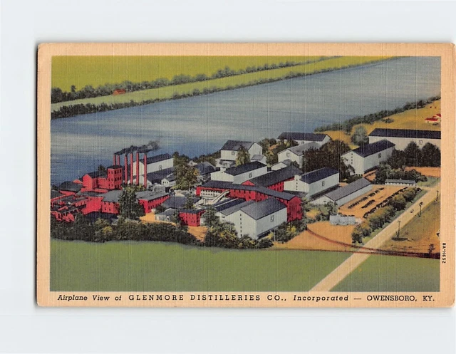 Postcard Airplane View of Glenmore Distilleries Co., Incorporated, Owensboro, KY