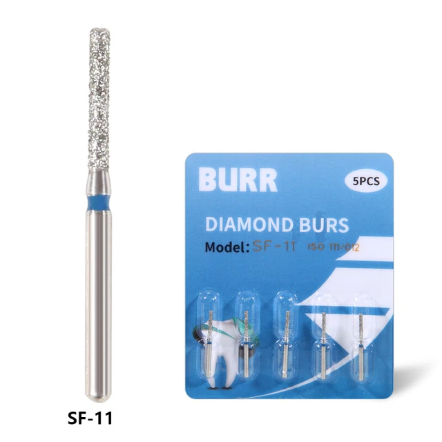 5pcs Dental Diamond Burs For High Speed Handpiece Friction Grip 1.6mm SF-11 sm
