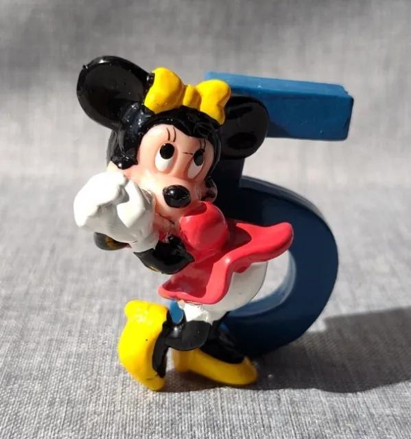 VTG Disney Minnie Mouse Figure #5 Birthday Cake Topper 2" Figurine 80S Applause