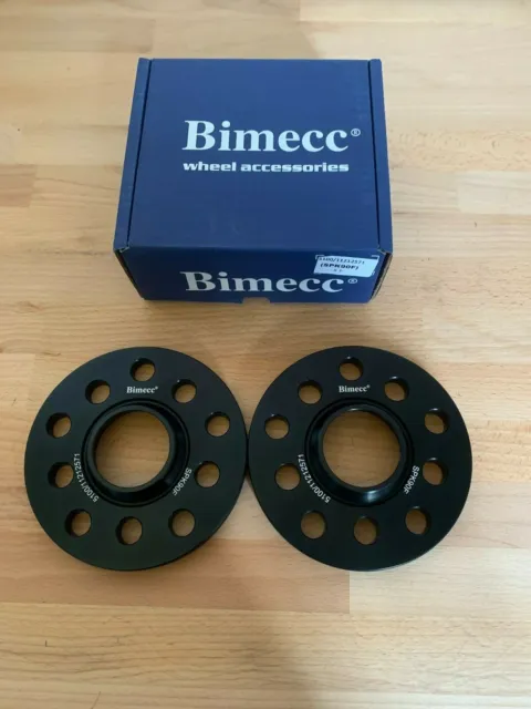 2 x 12mm VW Black Bimecc Hubcentric Wheel Spacers 5x100/112 57.1 Vw Audi