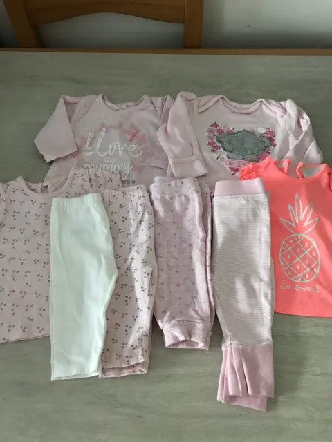 Baby Girl Leggings And Tops Bundle Aged 0-3 Months (Gp03)