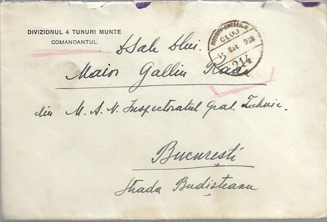 RUMÄNIEN Bistrița Bârgăului STORNIEREN AUF 1938 COVER MIT VERSCHIEDENEN BRIEFMARKEN REF 249