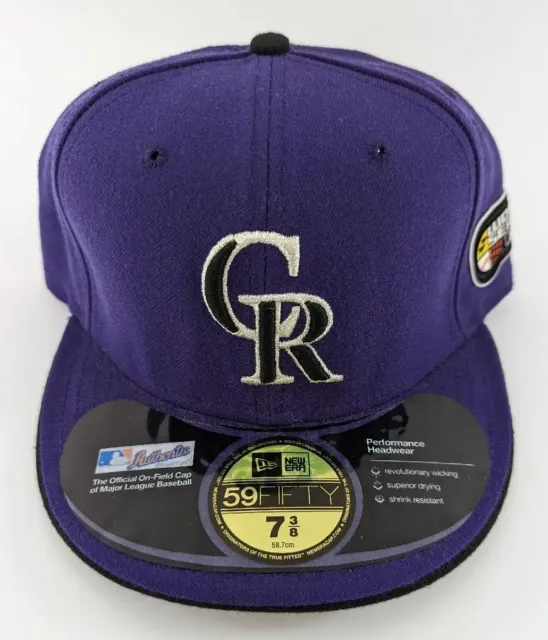 NWT New Era Colorado Rockies MLB World Series 2007 On-Field Hat Purple 7 3/8 ⅜