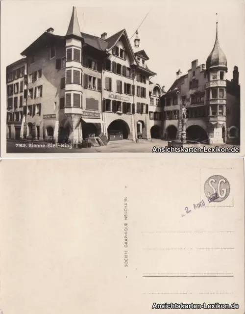 Ansichtskarte Biel Bienne Ring - Foto Ansichtskarte 1939