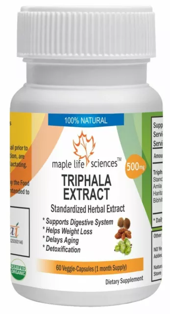 Triphala Extract Capsules Supports Digestive system Amla Haritaki Bibhitaki 2
