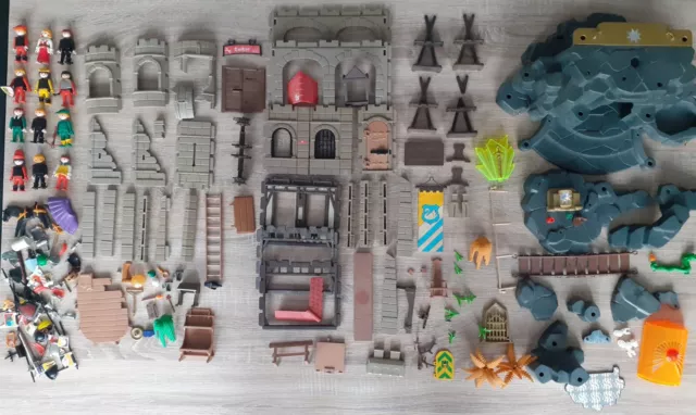 Énorme Lot Pieces + Notices Playmobil Vintage Moyen-Age