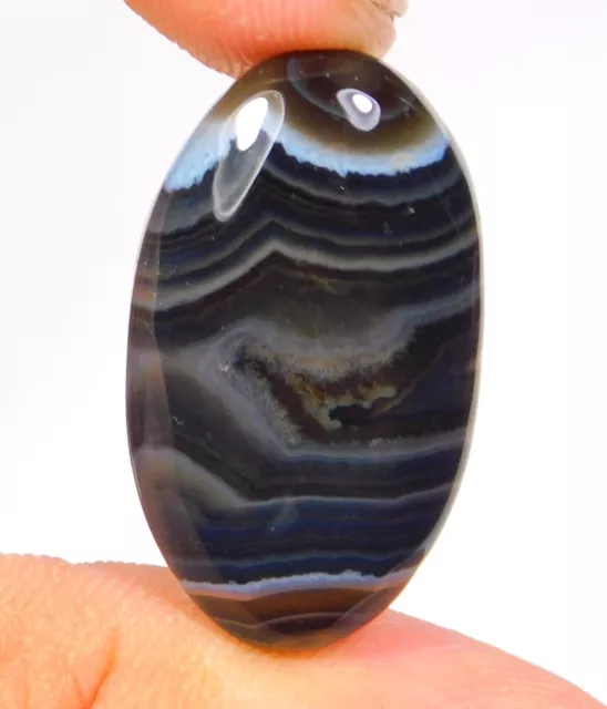 24.Ct 7x16x28 MM Natürlich Multi Onyx Gebändert Achat Oval Cabochon Edelstein Xz