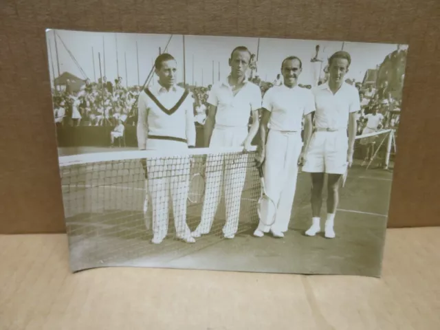 TENNIS ancienne photographie rencontre de tennis joueurs à identifier vers 1930