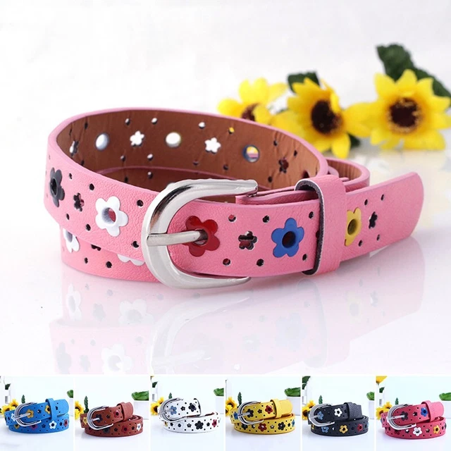 Ceinture Enfants Cuir Garçons Taille Filles Boucle 96cm Pu Unique Fleurs