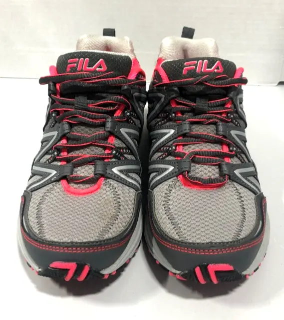 NEW Fila Women's Sneakers SIZE 8 Gray PINK Trail Running Headway 6 Shoes