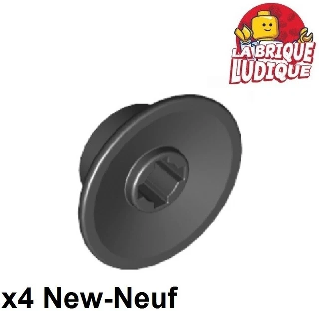 Lego x4 Train roue wheel petite small Hole Notched holder pin noir/black 50254