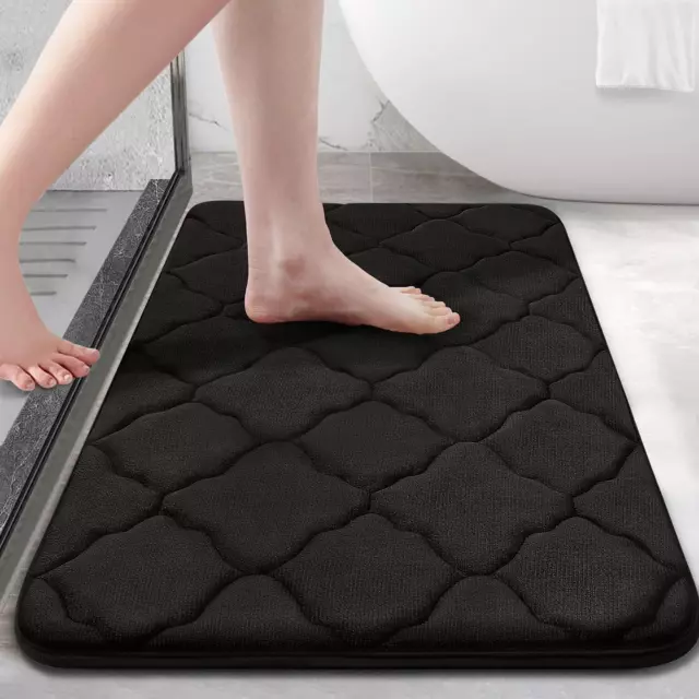 OLANLY Memory Foam Bath Mat Rug 24X16, Ultra Soft Non Slip and Absorbent Bathroo