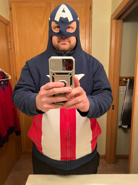 Marvel Comics Captain America Costume Hoodie/Hoodie Sweatshirt - Men's XL