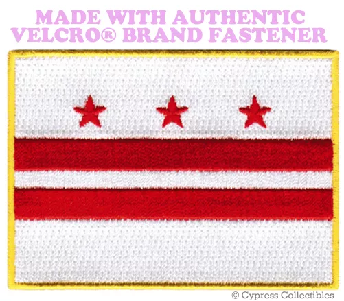 DISTRICT of COLUMBIA CITY FLAG PATCH WASHINGTON D.C. w/ VELCRO® Brand Fastener